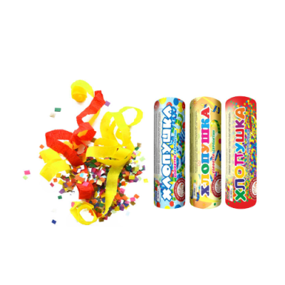 Набор ( 3конф.+3серп.) Набор хлопушек купить в Туле | tula.salutsklad.ru